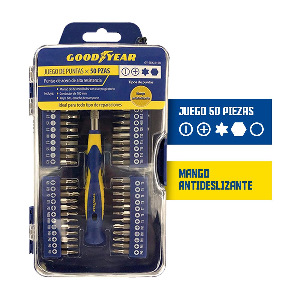 DESTORNILLADOR GOODYEAR GY-SDK-6150 PUNTAS PRECISIÓN 50 PIEZAS - 2